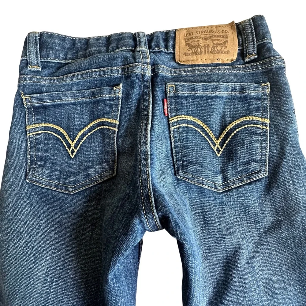 Levi's Girl's Blue Jean's, Size 7R‎ Adjustable Waist, Zip, Skinny, Medium Wash